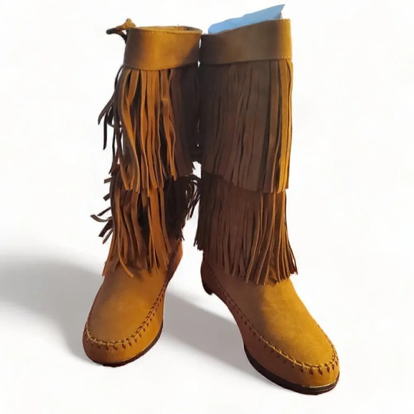 Sugar NWT | Chessie | Double Fringe Boots | Cognac Brown 6 - 6.5 - 7.5 - 8.5 - Picture 4 of 4